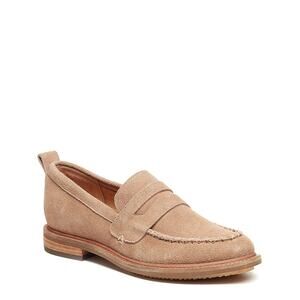 Kelsi Dagger Lens almond suede tan loafers size 10